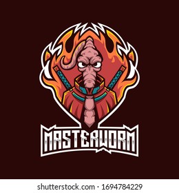 Plantilla de logotipo de salida de gusano maestro