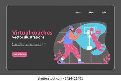 Master your jump shot with guidance from virtual coaches, as our illustration captures the essence of VR training in basketball, blending sport with cutting-edge technology.