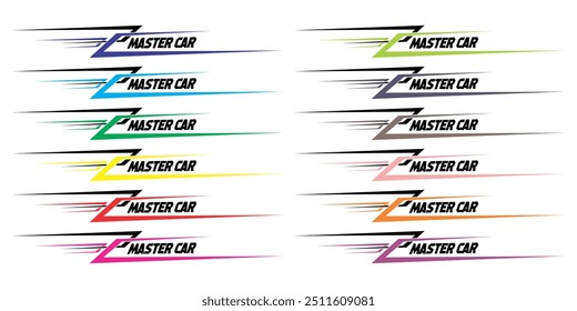 VECTOR de texto MASTERCAR, diseño de impresión de vinilo adhesivo, concepto de modificación.