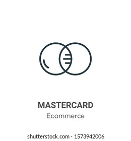 Mastercard outline vector icon. Thin line black mastercard icon, flat vector simple element illustration from editable ecommerce concept isolated on white background