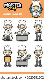 masterchef mascot illustration vector design is good for asset purposes for making banners, logos, stickers, etc.