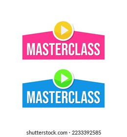 Masterclass training study knowledge icon button sign design vector