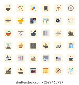 Masterfully created 36 vector icons representing Mix in Flat design, featuring High Resolution Grid Fitted resolution for exceptional visual quality.