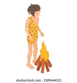 Mastering fire icon. Isometric illustration of mastering fire vector icon for web
