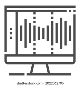 Mastering software icon, square line vector icon.