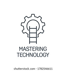 Mastering technology. Vector linear icon isolated on white background.