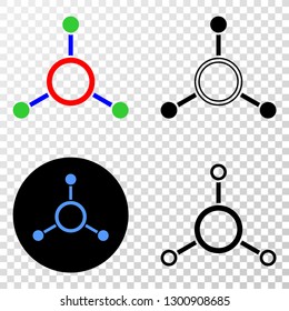 Masternode links EPS vector pictograph with contour, black and colored versions. Illustration style is flat iconic symbol on chess transparent background.