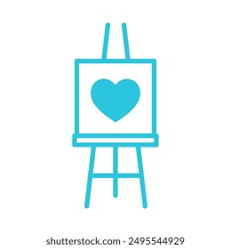 Masterpiece, Artist Canvas easel icon. Isolated on white background. 