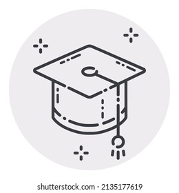 Master's Cap Flat Icon Isolated On White Background