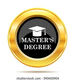 Master's degree icon. Internet button on white background. EPS10 vector.
