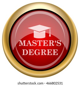 Master's degree icon. Internet button on white background. EPS10 vector.