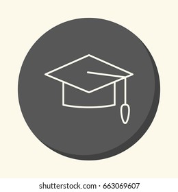 Master's Hat, vector round line icon with volume illusion, simple color change