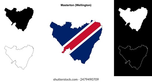 Masterton conjunto de mapas de esquema en blanco