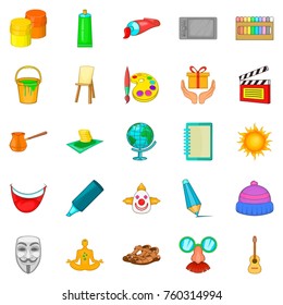 Masterwork icons set. Cartoon set of 25 masterwork vector icons for web isolated on white background