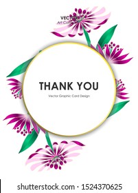 Masterwort flower card, Vector illustration design element