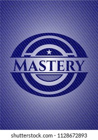 Mastery badge with jean texture