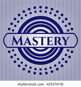 Mastery badge with jean texture