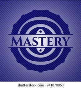 Mastery badge with jean texture