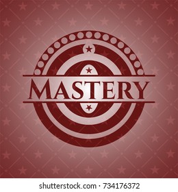 Mastery badge with red background