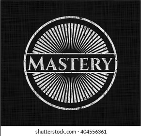 Mastery chalkboard emblem written on a blackboard