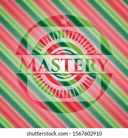 Mastery christmas colors style emblem. Vector Illustration. Detailed.