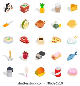 Mastery of cooking icons set. Isometric set of 25 mastery of cooking vector icons for web isolated on white background