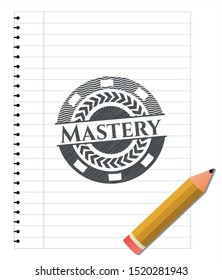 Mastery drawn in pencil. Vector Illustration. Detailed.