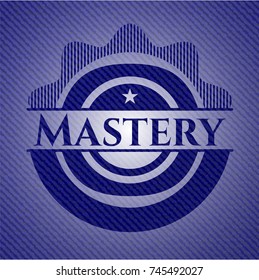 Mastery emblem with denim high quality background