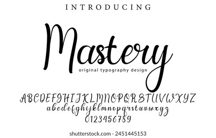 Mastery Font Stylish brush painted an uppercase vector letters, alphabet, typeface