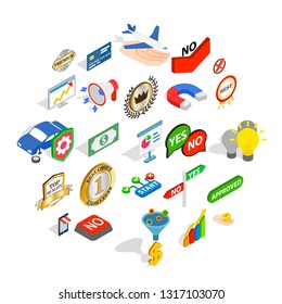 Mastery icons set. Isometric set of 25 mastery vector icons for web isolated on white background