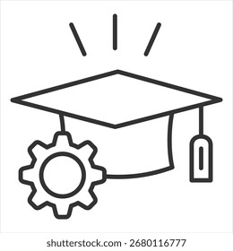 Icono de esquema de maestría Ilustración vectorial