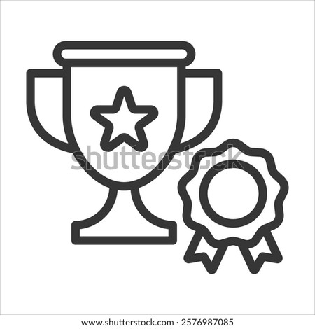 Mastery Outline Icon Vector Illustration