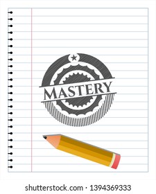 Mastery pencil strokes emblem. Vector Illustration. Detailed.