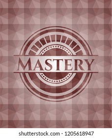 Mastery red geometric emblem. Seamless.