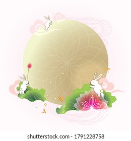 Masthead design for Mid autumn festival design. Its a autumn harvest festival celebrated by Chinese.