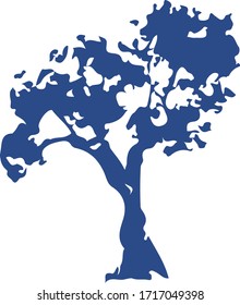 Mastic tree silhouette illustration data.