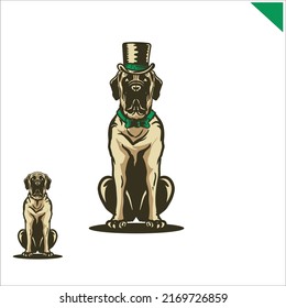 Mastiff Dog gentleman Illustration In VECTOR FORMAT  