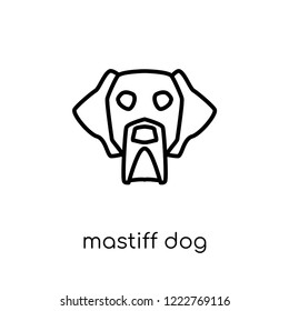 Mastiff dog icon. Trendy modern flat linear vector Mastiff dog icon on white background from thin line dogs collection, editable outline stroke vector illustration