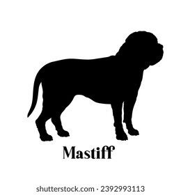 Mastiff Silueta de perro raza de perro logotipo logotipo de perro monograma cara de perro vector