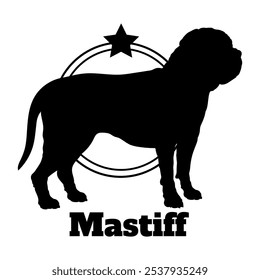 Mastiff dog silhouette,  dog, dog breeds, logo, vector, silhouette, logo design, animal, illustration, icon, sign, design, black,  symbol, pet