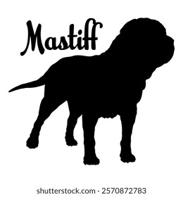 Mastiff dog silhouette, dog breeds, logo, vector, silhouette,  animal, illustration, icon, sign, design, black, symbol, pet, love
