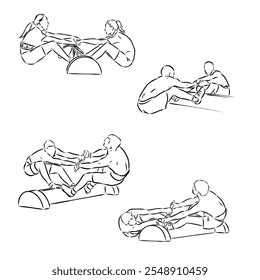 mas-wrestling Esporte vetor de Yakut esboço