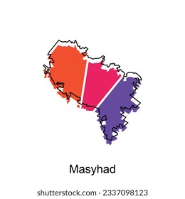 Masyhad City of Iran map vector illustration, vector design template