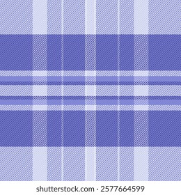 Mat background fabric tartan, customizable seamless vector check. British plaid textile pattern texture in blue and white colors palette.