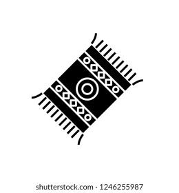 Mat black icon, vector sign on isolated background. Mat concept symbol, illustration 