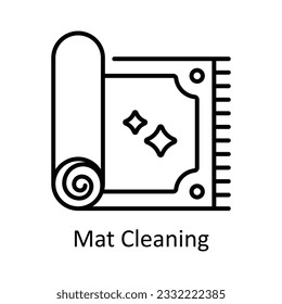 Mat Cleaning Outline Icon Design illustration. Home Repair And Maintenance Symbol on White background EPS 10 File