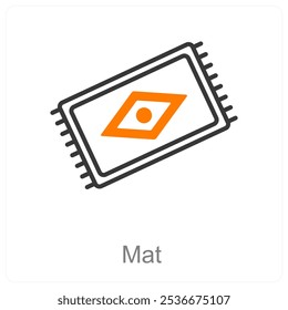 Mat and exercise icon concept