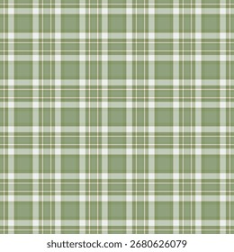 Matte Stoff überprüfen Textur, Verde nahtlose Textil-Muster. Inhalt karierten Hintergrund Vektor Tartan in Grün und Pastellfarben Palette.
