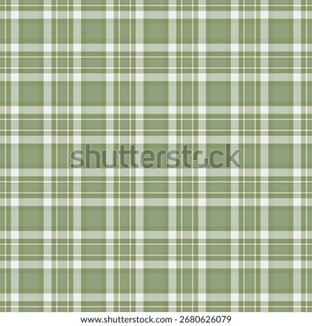 Mat fabric check texture, verde seamless textile pattern. Content plaid background vector tartan in green and pastel colors palette.