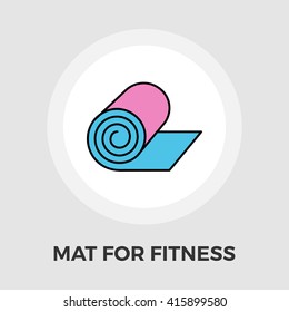 Mat for fitness icon vector. Flat icon isolated on the white background. Editable EPS file. Vector illustration.